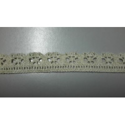 Metri 3,2 circa Passamaneria in pizzo beige in lana alta cm 2