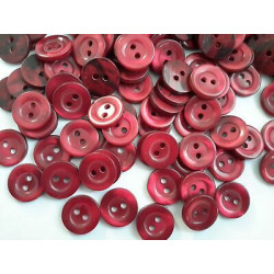 n 60 Bottoni rotondi plastica bordeaux cm 1,2 2 fori effetto madre perla