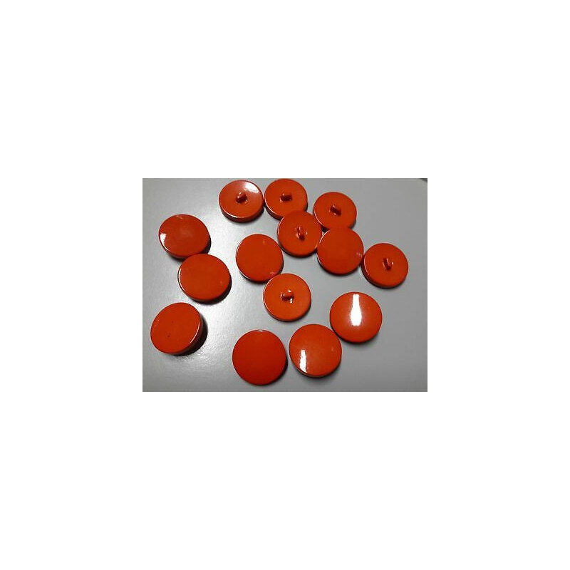 n 10 bottoni rotondi in plastica colore rosso cm 2,7 foro dietro