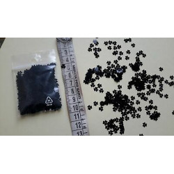 gr. 8 di Paillettes applicazioni a fiore nero 5 mm circa