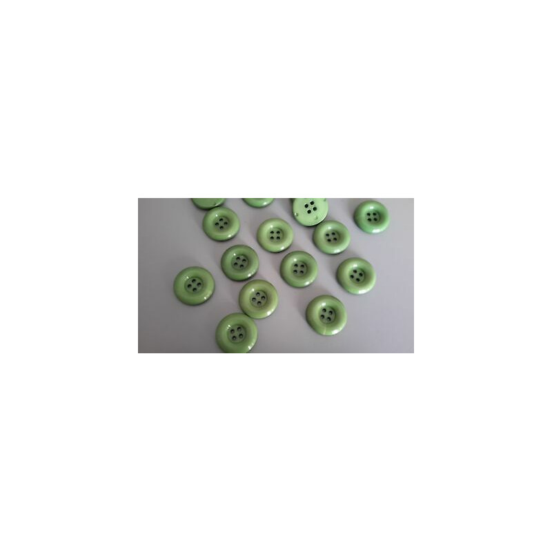 N. 10 Bottoni rotondi in plastica colore verde 4 fori mm 27 circa