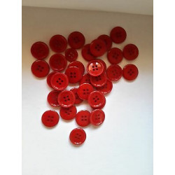 n 10  Bottoni rotondi plastica colore rosso cm 1,2 a 4 fori