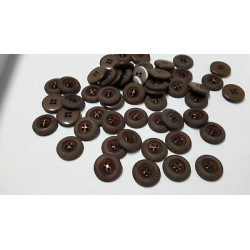 n 60 bottoni rotondi in plastica colore marrone cm 1,7 a 4 fori