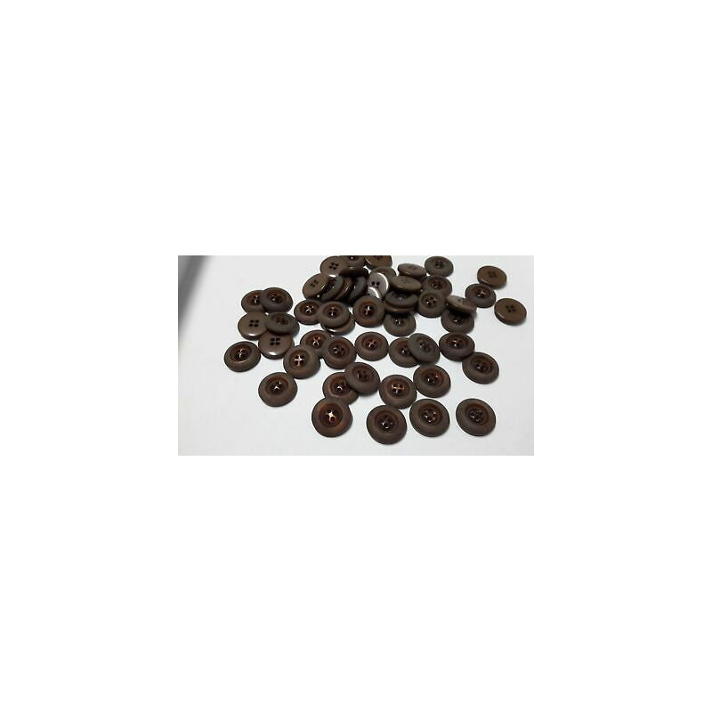 n 60 bottoni rotondi in plastica colore marrone cm 1,7 a 4 fori