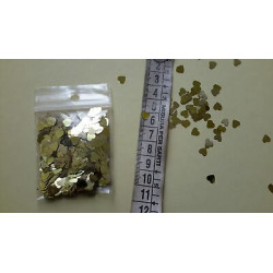 gr. 8 di Paillettes applicazioni a cuore oro 6 mm circa
