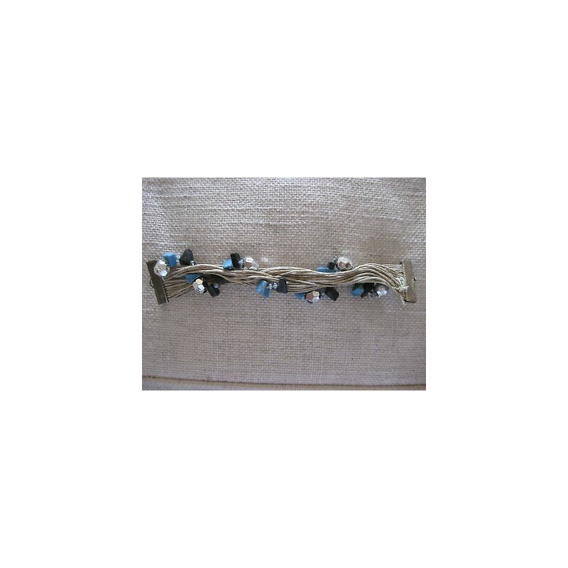 N. 1 applicazione in corda beige e lustrini  cm 12x1,5