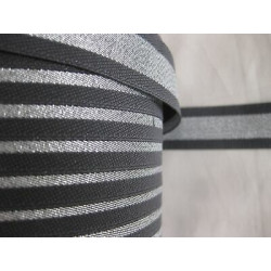 Metri 5 Nastro passamaneria tessuto sintetico grigio argento lamè cm 2,5 z