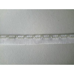 Metri 3 Nastro bordatura fettuccia passamaneria tessuto cotone bianco con 