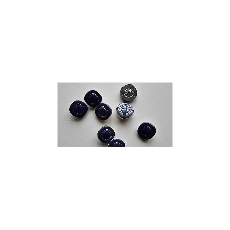 n 10 bottoni quadrati colore grigio e argento cm 1,8 foro dietro