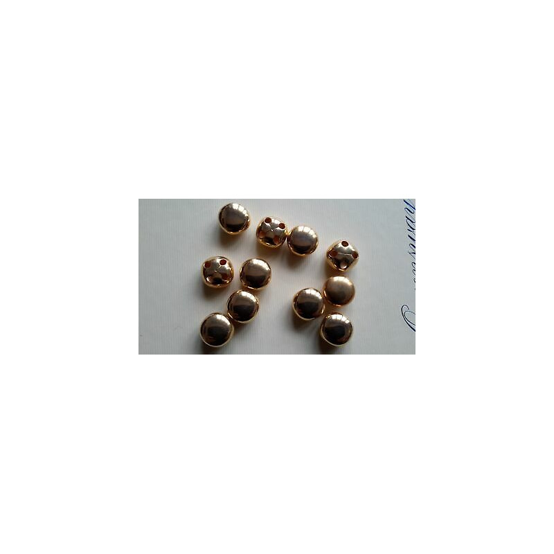 n 10 bottoni rotondi colore oro cm 1,8 foro dietro