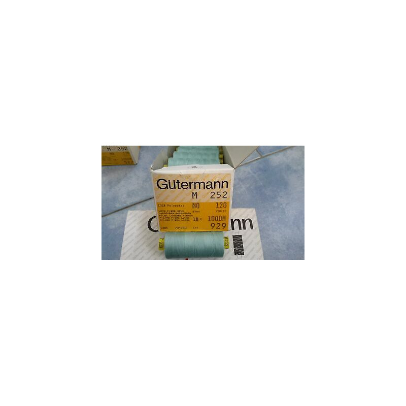 Scatola da 10 Spolette filato Gutermann Tilolo No 120 M252 colore azzurro