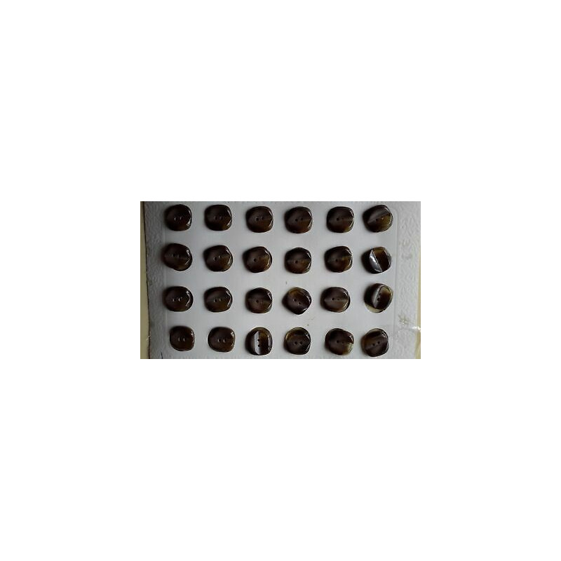 n 24 bottoni quadrati colore marrone cm 1,3 a 2 fori