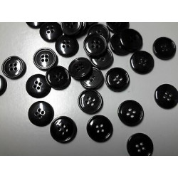 n 10 bottoni rotondi in plastica colore nero cm 1,4 a 4 fori