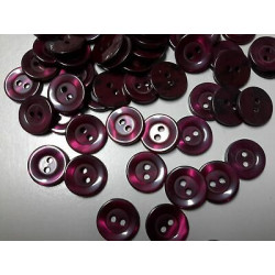 n 10 bottoni rotondi in plastica colore prugna cm 1,50 a 2 fori