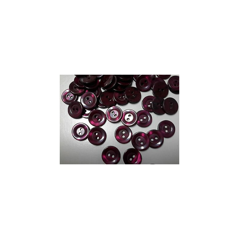 n 10 bottoni rotondi in plastica colore prugna cm 1,50 a 2 fori