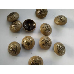 n 10 Bottoni rotondi metallo colore oro e beige cm 2,5 foro dietro