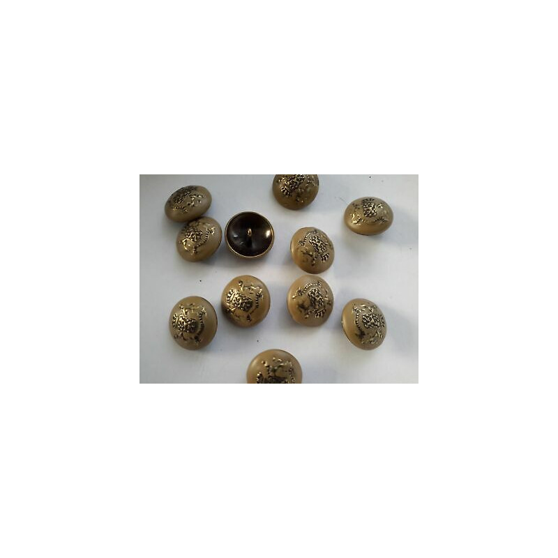 n 10 Bottoni rotondi metallo colore oro e beige cm 2,5 foro dietro