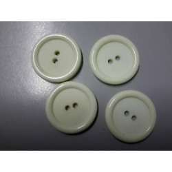 n 4 bottoni rotondi in plastica colore panna cm 3 a 2 fori