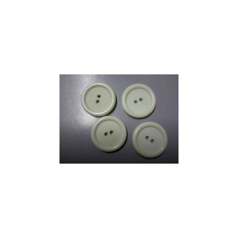 n 4 bottoni rotondi in plastica colore panna cm 3 a 2 fori