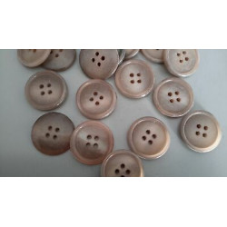 N. 10 Bottoni rotondi in plastica colore marroncino 4 fori mm 24 circa