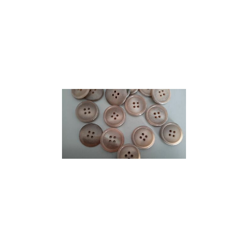 N. 10 Bottoni rotondi in plastica colore marroncino 4 fori mm 24 circa