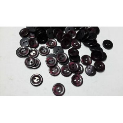 N. 60 Bottoni rotondi in plastica colore bordeaux 2 fori mm 12 circa