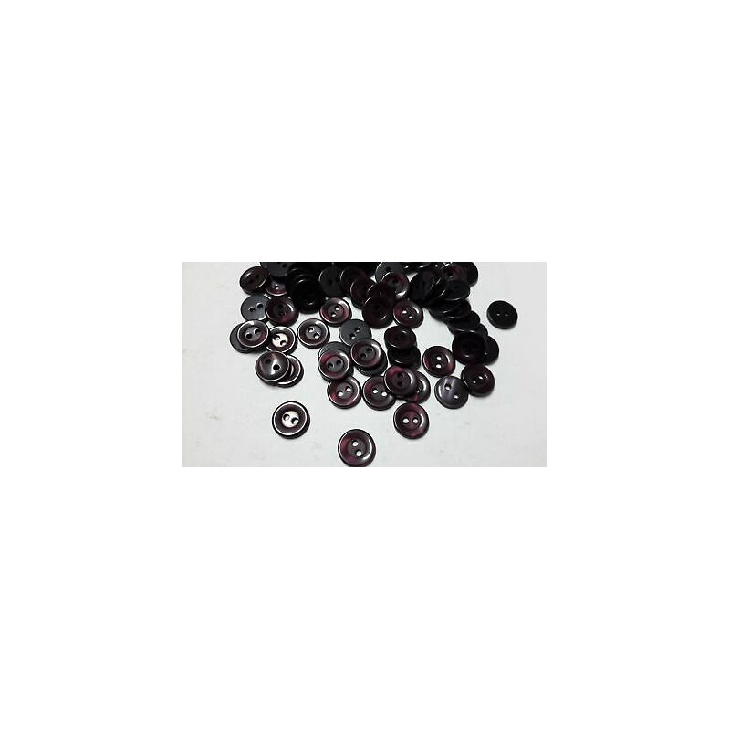 N. 60 Bottoni rotondi in plastica colore bordeaux 2 fori mm 12 circa