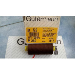 Scatola da 10 Spolette filato Gutermann Tilolo No 120 M252 colore marrone