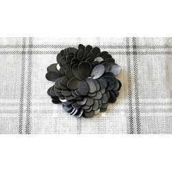 N. 1 Applicazioni in tessuto ed ecopelle a forma di fiore colore nero e a