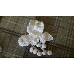 N. 1 spilla Applicazioni decori in pizzo macramè bianco dimensioni cm 12x