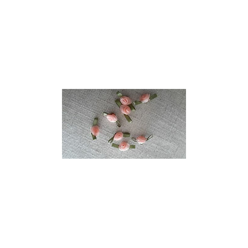 N. 13 Applicazioni decori in tessuto a fiore salmone dimensioni cm 3x1