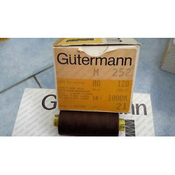 Scatola da 10 Spolette filato Gutermann Tilolo No 120 M252 colore marrone