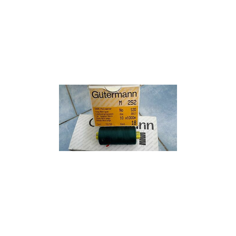Scatola da 10 Spolette filato Gutermann Tilolo No 120 M252 colore verde s