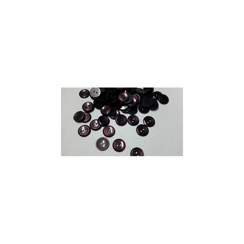 N. 60 Bottoni rotondi in plastica colore bordeaux 2 fori mm 13 circa
