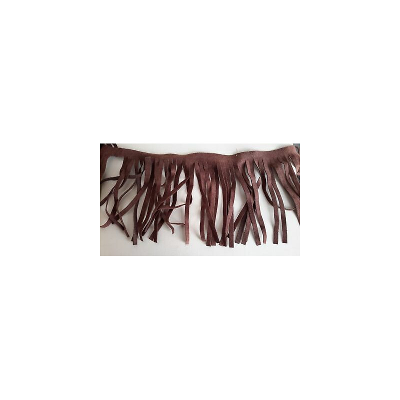 N.1 Applicazioni a frange in ecopelle scamosciato marroncino cm 16x20 cad