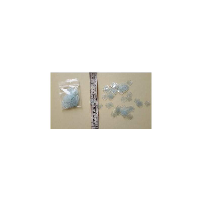 gr. 8 di Paillettes applicazioni a fiore azzurro 16 mm circa