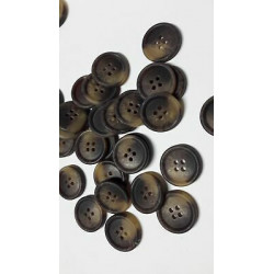 N. 60 Bottoni rotondi in plastica colore beige e marrone sfumato 4 fori mm
