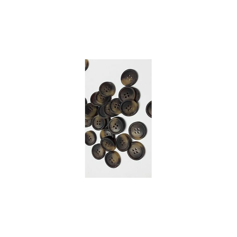 N. 60 Bottoni rotondi in plastica colore beige e marrone sfumato 4 fori mm