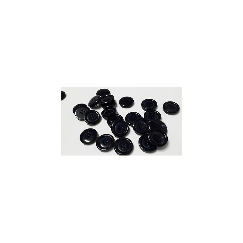 n 10 bottoni rotondi in plastica colore blu cm 2,8 a 4 fori