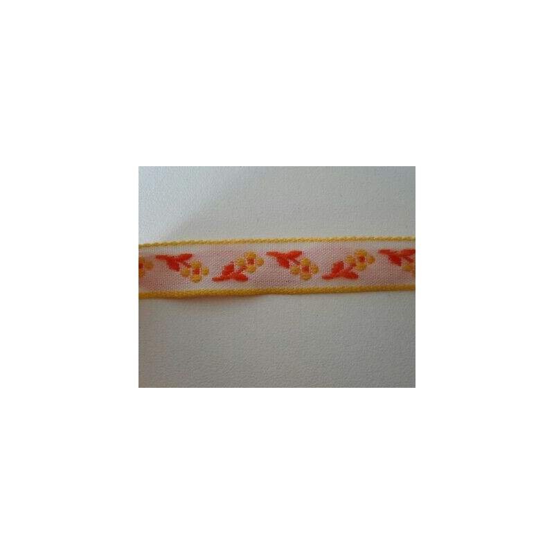 Metri 5 circa fettuccia passamaneria tessuto colore bianco giallo arancio 