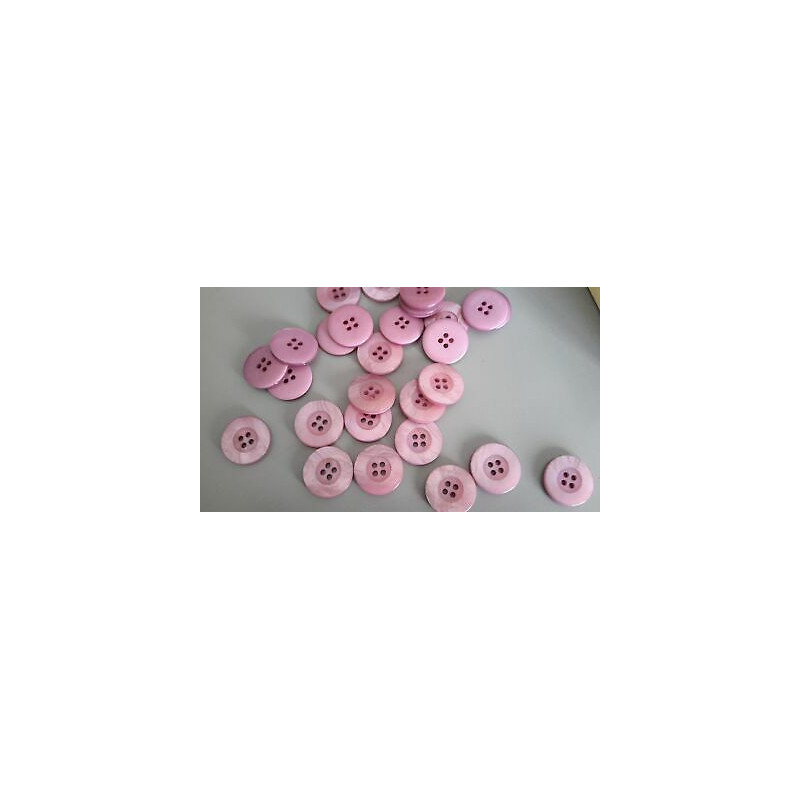 N. 10 Bottoni rotondi in plastica colore lilla 4 fori mm 22 circa