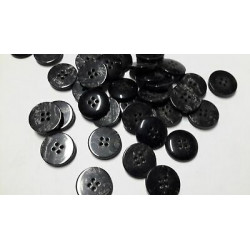 N. 10 Bottoni rotondi in plastica colore grigio scuro 4 fori mm 16 circa