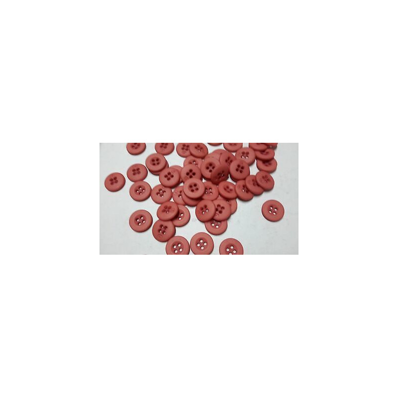 N. 10 Bottoni rotondi in plastica colore rosa 4 fori mm 14 circa