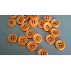 N. 10 Bottoni rotondi in plastica colore arancio 4 fori mm 22 circa