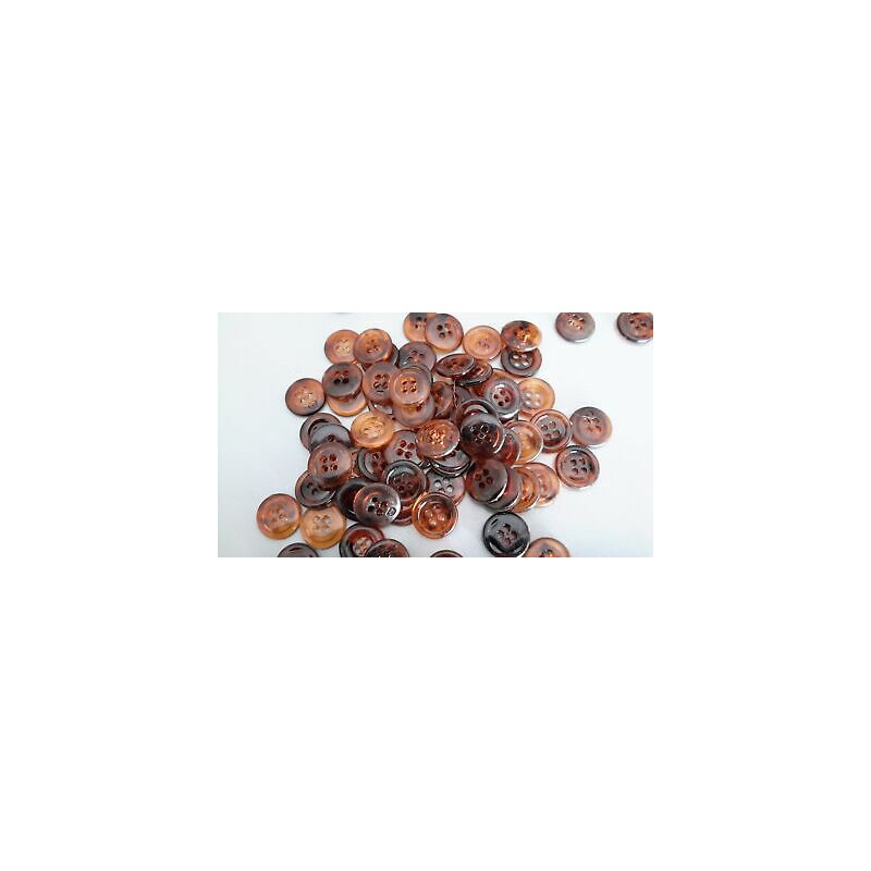 N. 60 Bottoni rotondi in plastica colore marrone sfumato trasparente 4 for