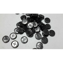 N. 60 Bottoni rotondi in plastica colore grigio 4 fori mm 14 circa