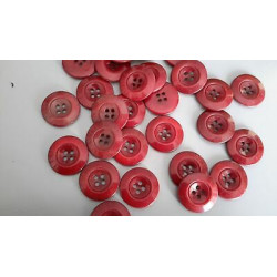N. 10 Bottoni rotondi in plastica colore bordeaux 4 fori mm 22 circa