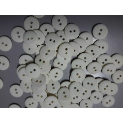 n 60 bottoni rotondi in plastica colore panna opaco cm 1,5 a 2 fori