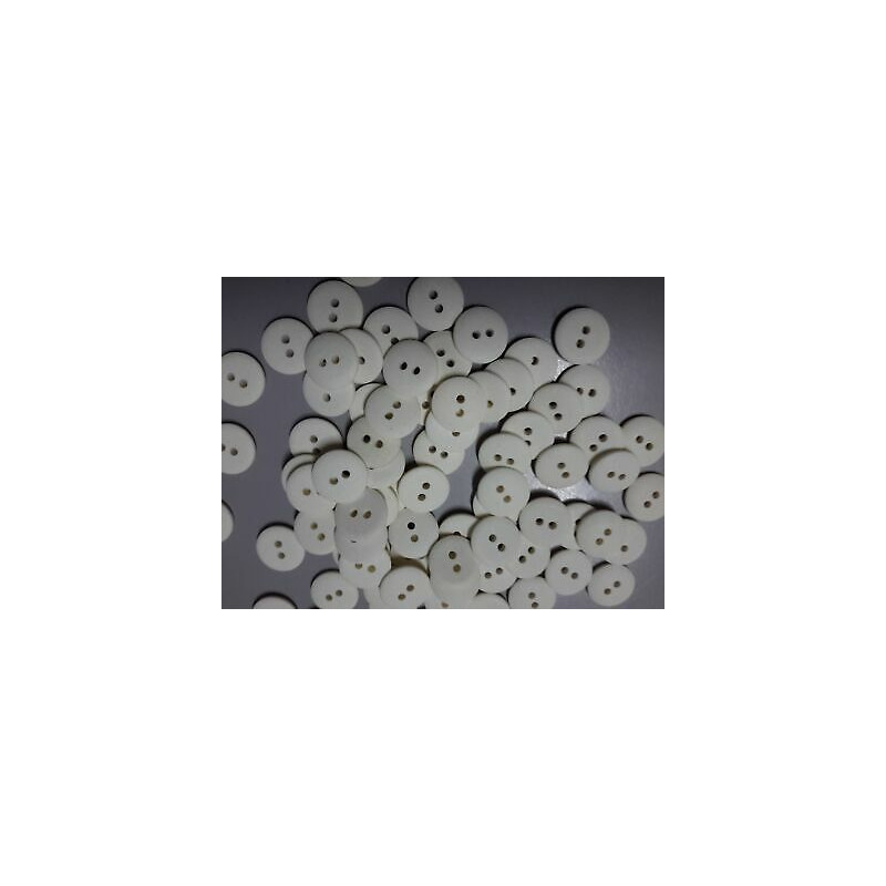 n 60 bottoni rotondi in plastica colore panna opaco cm 1,5 a 2 fori