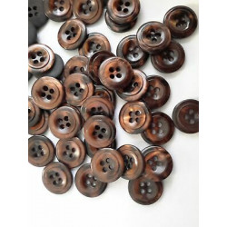 n 60 Bottoni rotondi plastica marrone sfumato cm 1,5 4 fori effetto madre 